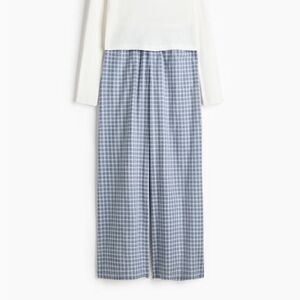 H&M Pajamas, NWT Size XS. Cute, breezy pjs. White top, wide leg plaid bottoms.